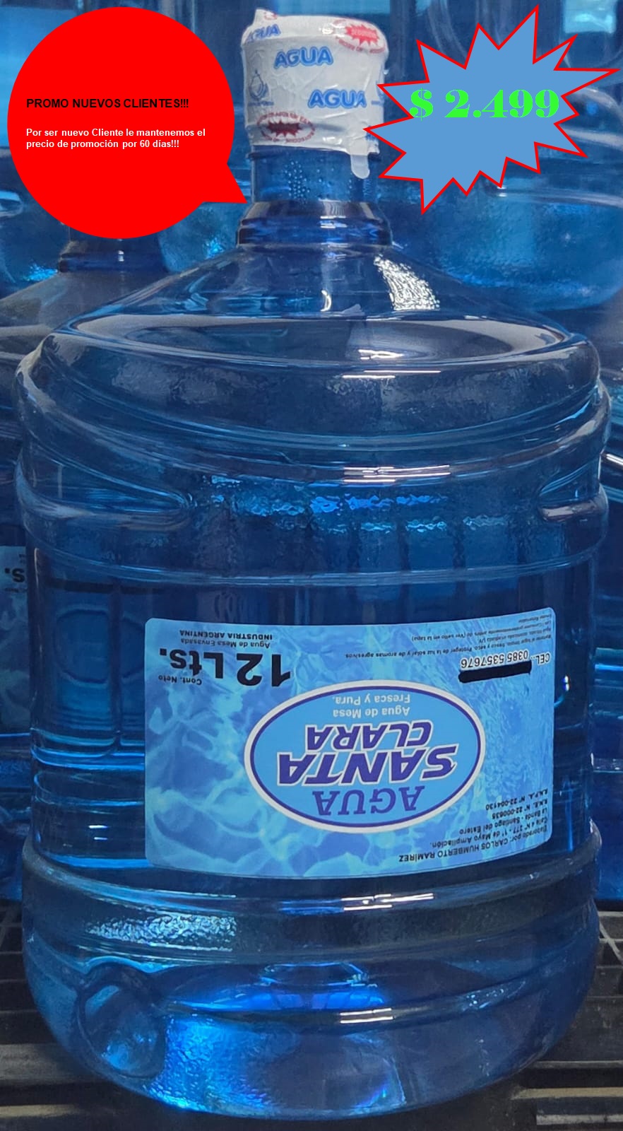 OFERTA BIDÓN DE AGUA SANTA CLARA X 12 LTS. 